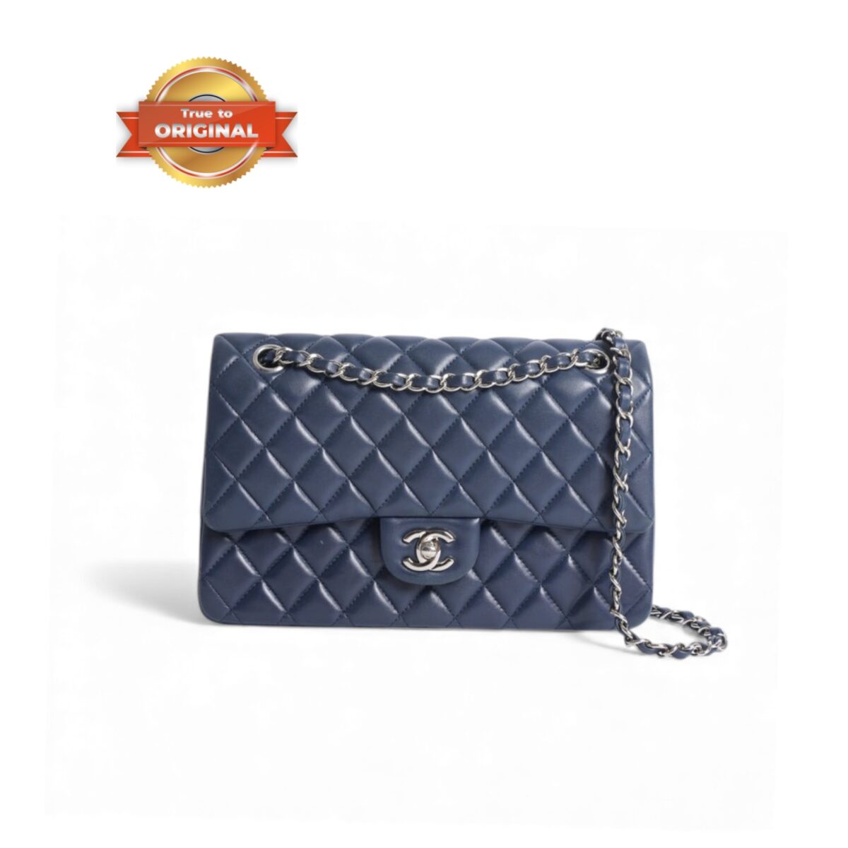[True-to-ORIGINAL] Chanel Classic 11.12 Handbag Navy Blue For Women 9.9in/25.5cm