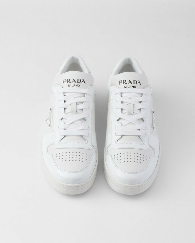 Prada Downtown Leather Sneakers White For Men 2EE364_3LQB_F0009_F_D001
