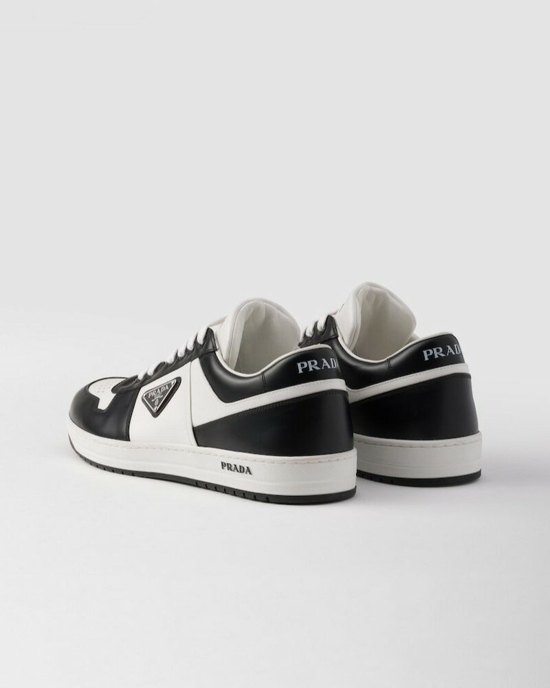 Prada Downtown Leather Sneakers White/Black For Men 2EE364_3LKG_F0T8F_F_D001