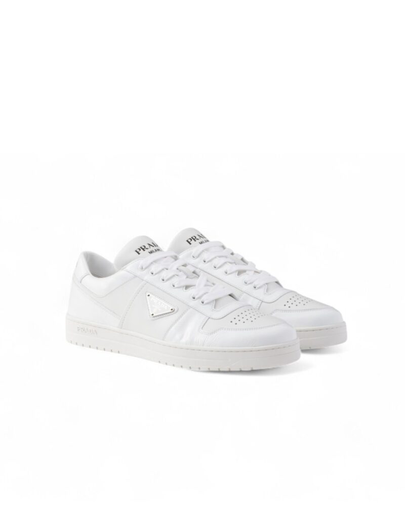Prada Downtown Leather Sneakers White For Men 2EE364_3LQB_F0009_F_D001