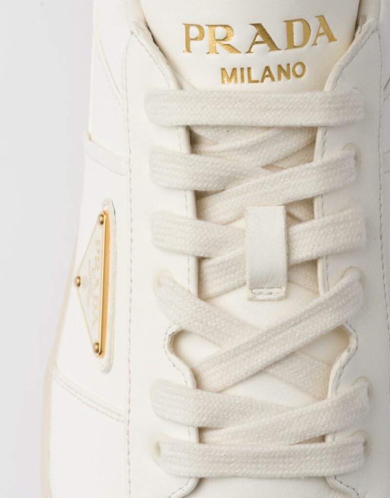 Prada Downtown Nappa Leather Sneakers Ivory For Men 2EE364_038_F0304_F_D001