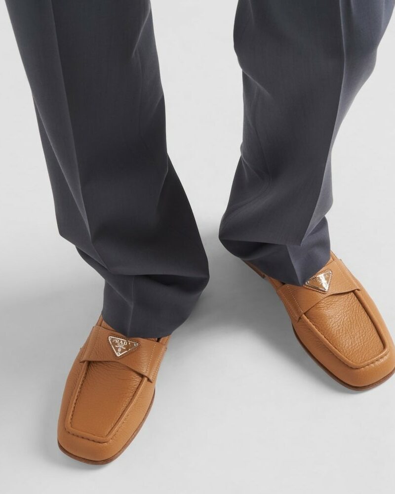 Prada Leather Loafers Natural For Men 2DB213_013_F0018_F_C000