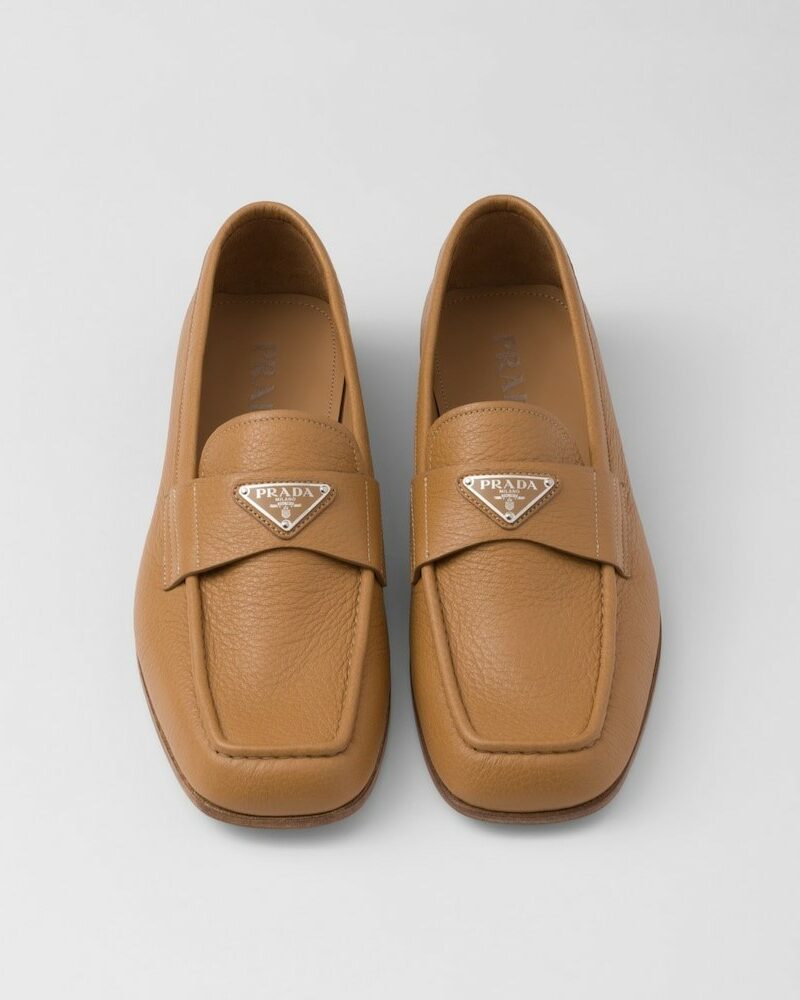 Prada Leather Loafers Natural For Men 2DB213_013_F0018_F_C000