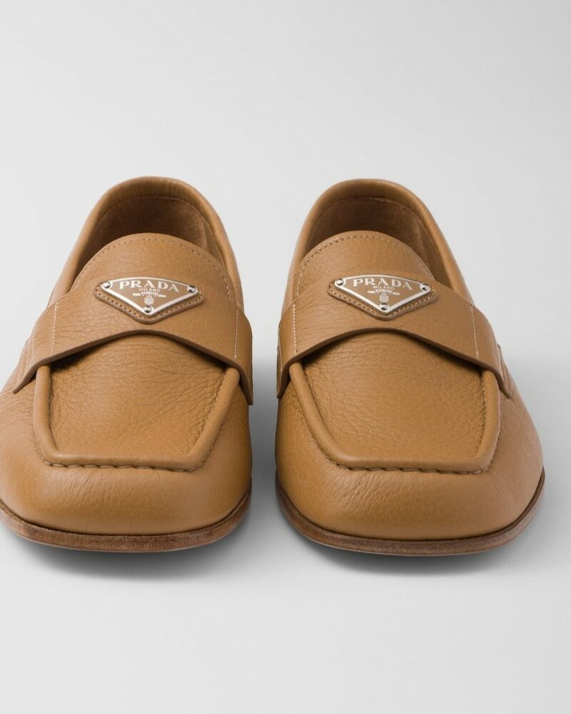 Prada Leather Loafers Natural For Men 2DB213_013_F0018_F_C000