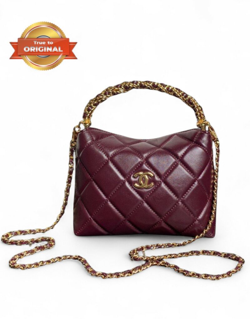 [True-to-ORIGINAL] Chanel Clutch With Chain Burgundy For Women 7.3in/19cm  AP4189-B17675-NZG79