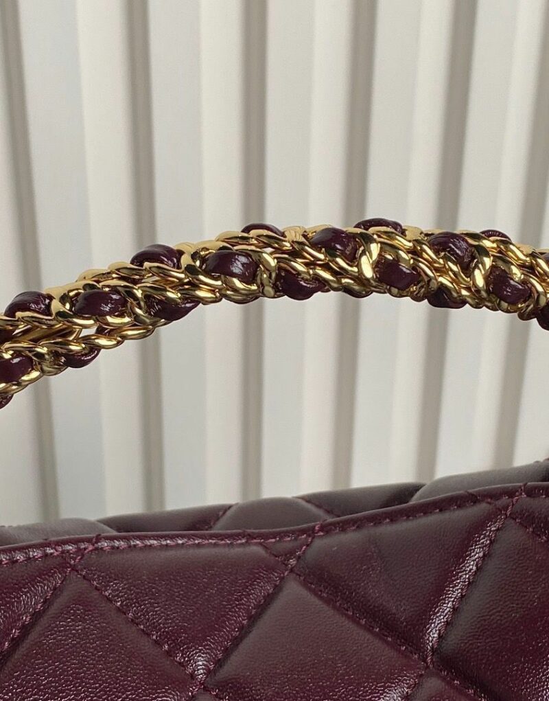 [True-to-ORIGINAL] Chanel Clutch With Chain Burgundy For Women 7.3in/19cm  AP4189-B17675-NZG79