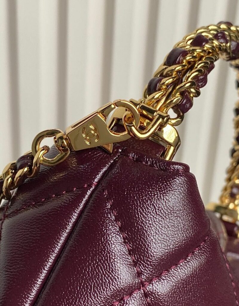 [True-to-ORIGINAL] Chanel Clutch With Chain Burgundy For Women 7.3in/19cm  AP4189-B17675-NZG79