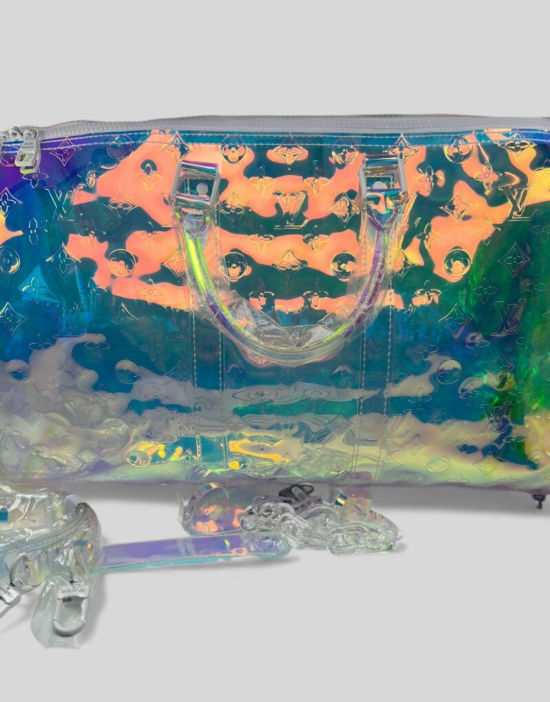 Louis Vuitton Keepall Bandouliere 50 Monogram PVC Iridescent Prism By Virgil Abloh For Men, Men's Bags, Travel Bags 19.7in/50cm LV M53271
