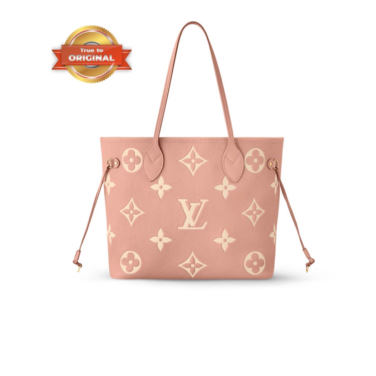 [True-to-ORIGINAL] Louis Vuitton Neverfull MM Monogram Empreinte Pink For Women 12.2in/31cm M46329
