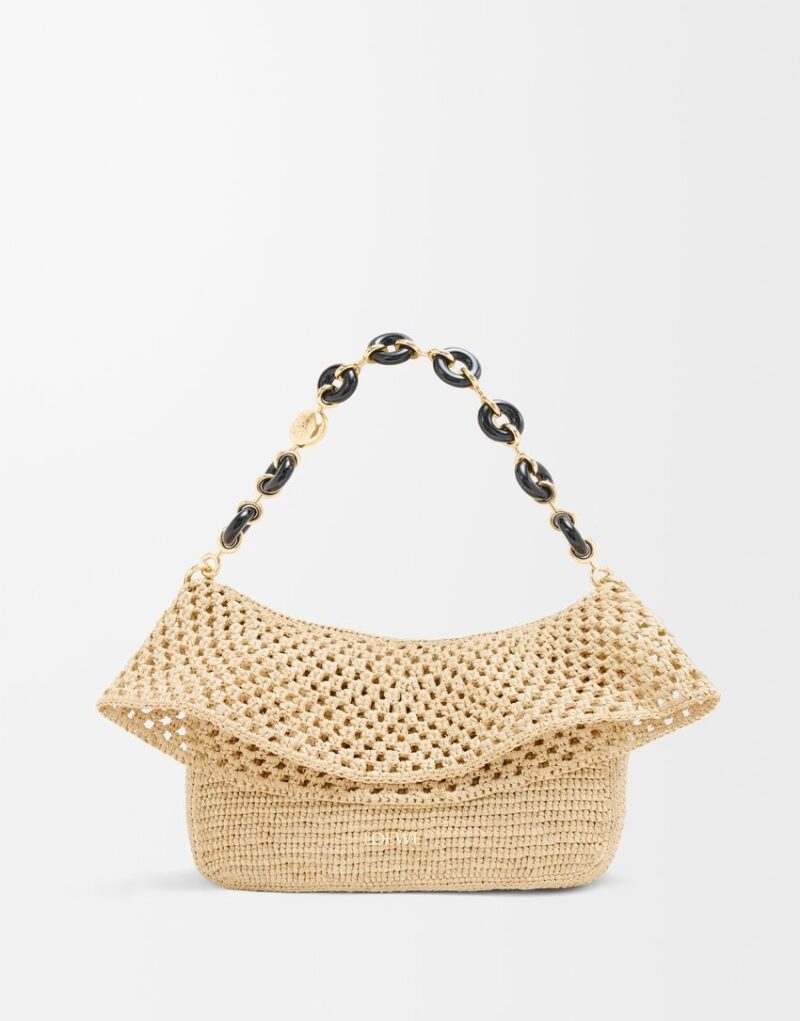 Loewe Medium Ola Bag In Raffia Natural For Women 18cm/7.1in - AP22P22X05