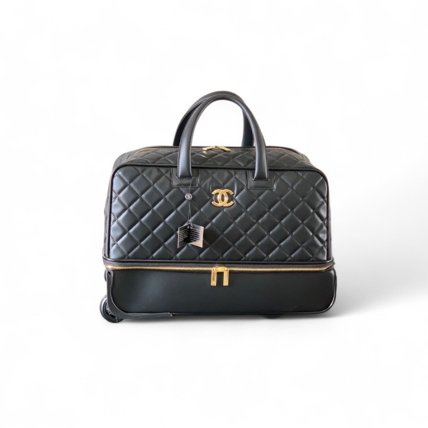 Chanel Classic Diamond-Quilted Suitcase Black For Women 19.3in/49cm