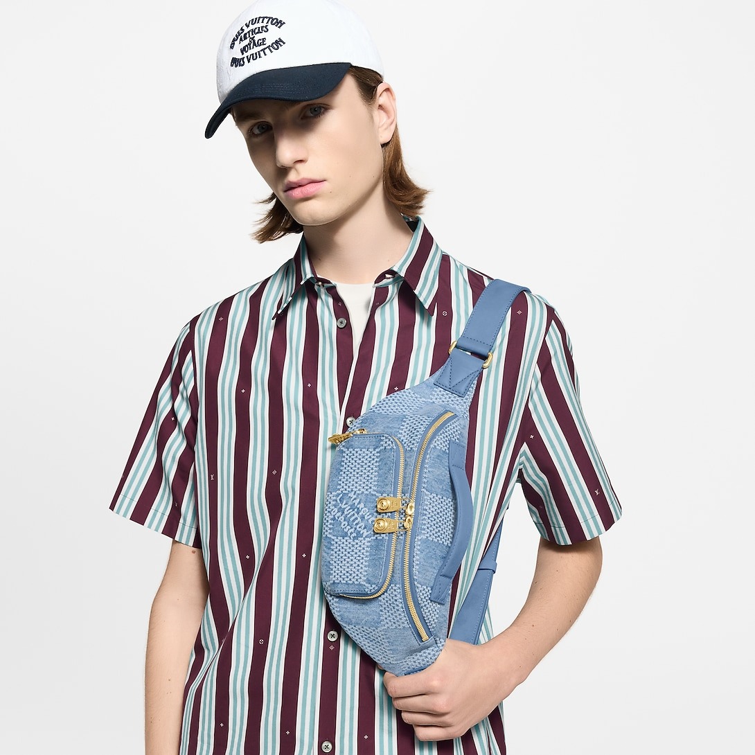 Louis Vuitton Rush Bumbag Bag Denim Blue For Men 30cm/11.8in - N00205