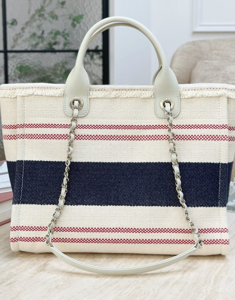 Chanel Large Deauville Tote Bag Beige For Women 35cm/14in