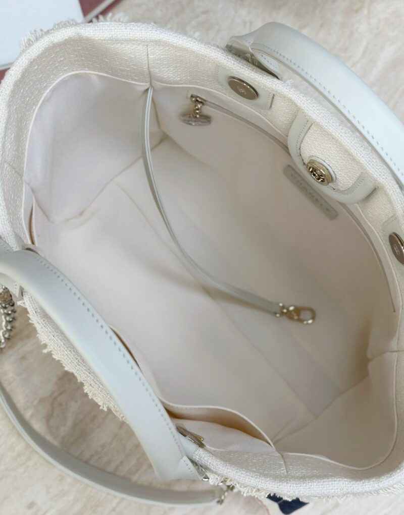 Chanel Large Deauville Tote Bag Beige For Women 35cm/14in