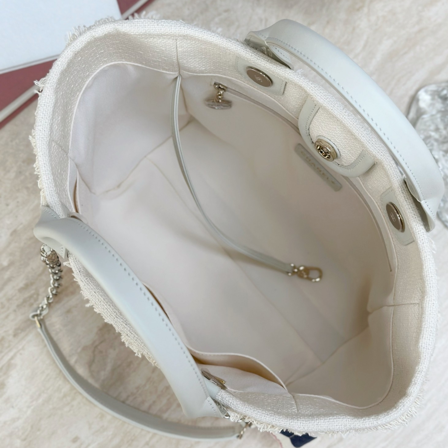 Chanel Large Deauville Tote Bag Beige For Women 35cm/14in