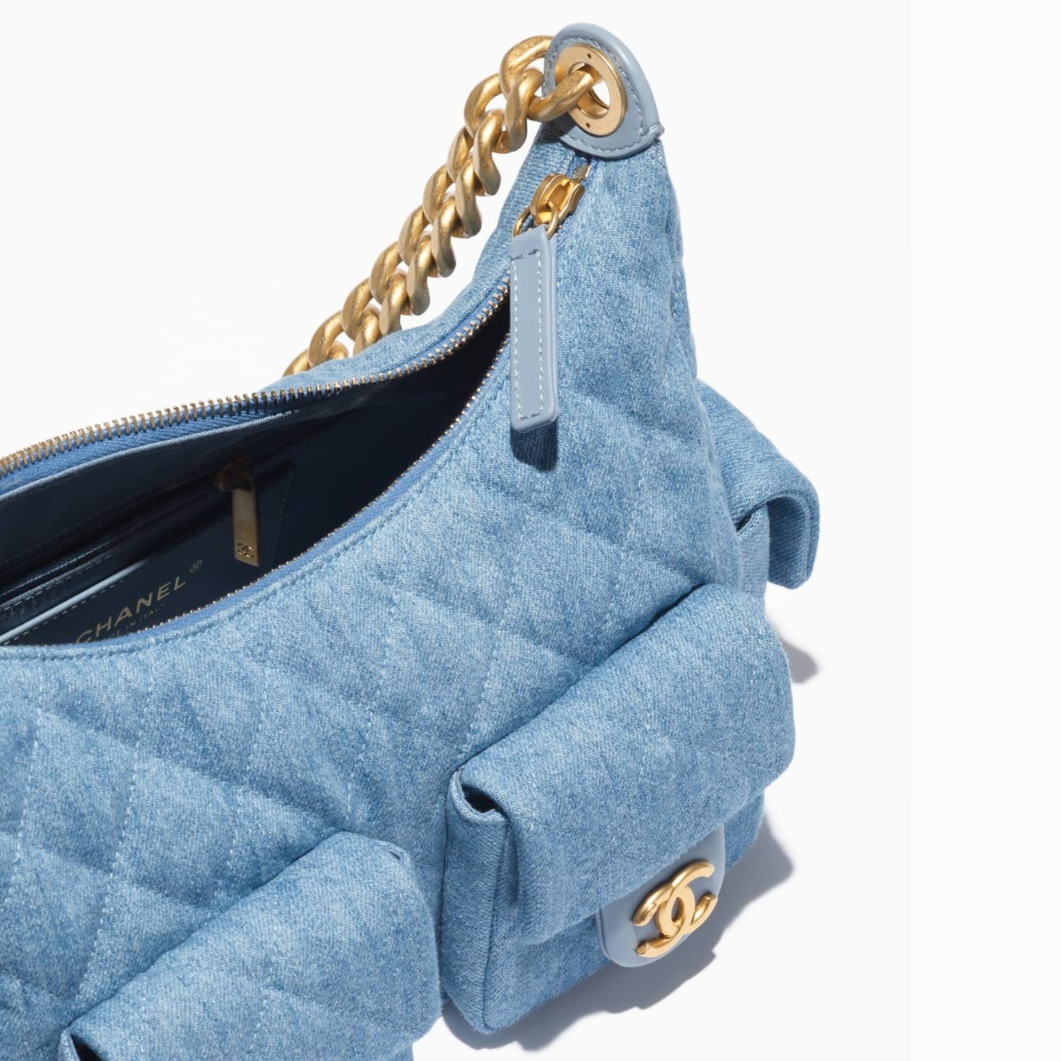 Chanel Large Hobo Bag Blue For Women 12.2cm/31cm AS5339-B19251-NG353