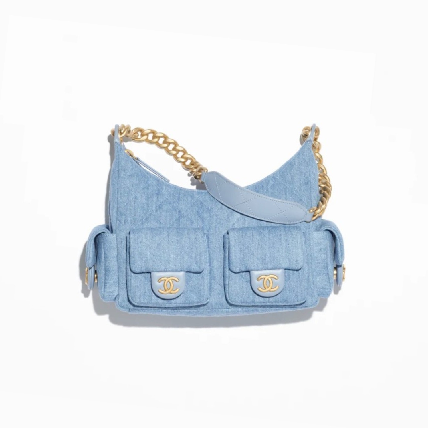 Chanel Large Hobo Bag Blue For Women 12.2cm/31cm AS5339-B19251-NG353