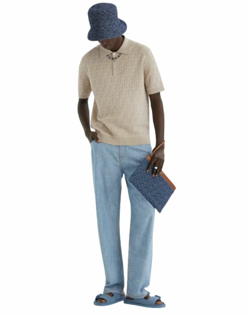 Fendi Feel Sandals Blue For Men - 7X1604AN8BF12KC