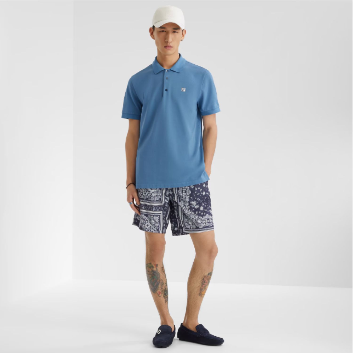 Fendi Drivers Loafer Navy Blue For Men - 7D1682QK9F0QB0