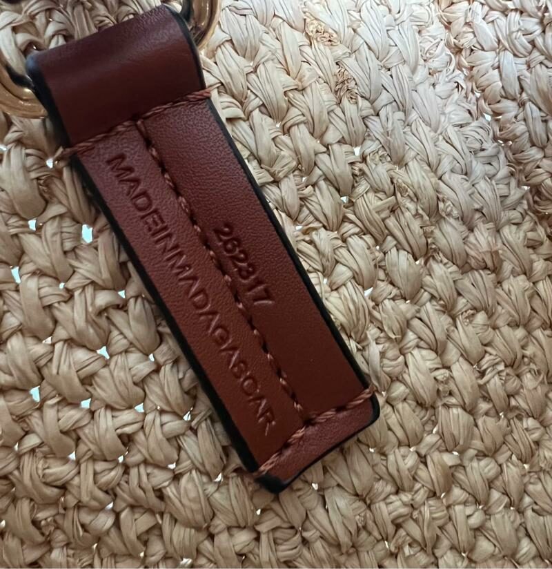 [True-to-ORIGINAL] Loewe Mini Font Tote Raffia Natural For Women 16cm/6.3in - A685V46X01