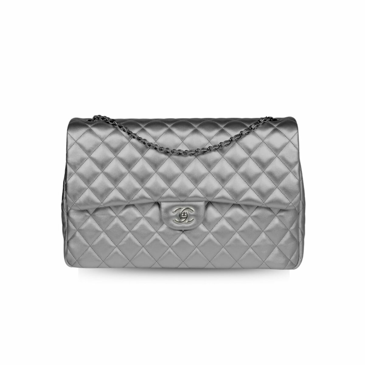 Chanel Maxi Jumbo XL Classic Bag Grey For Women 35cm/13.8in