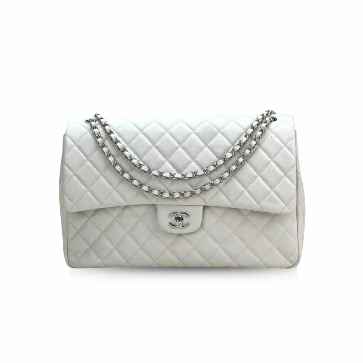 Chanel Maxi Jumbo XL Classic Bag White For Women 35cm/13.8in