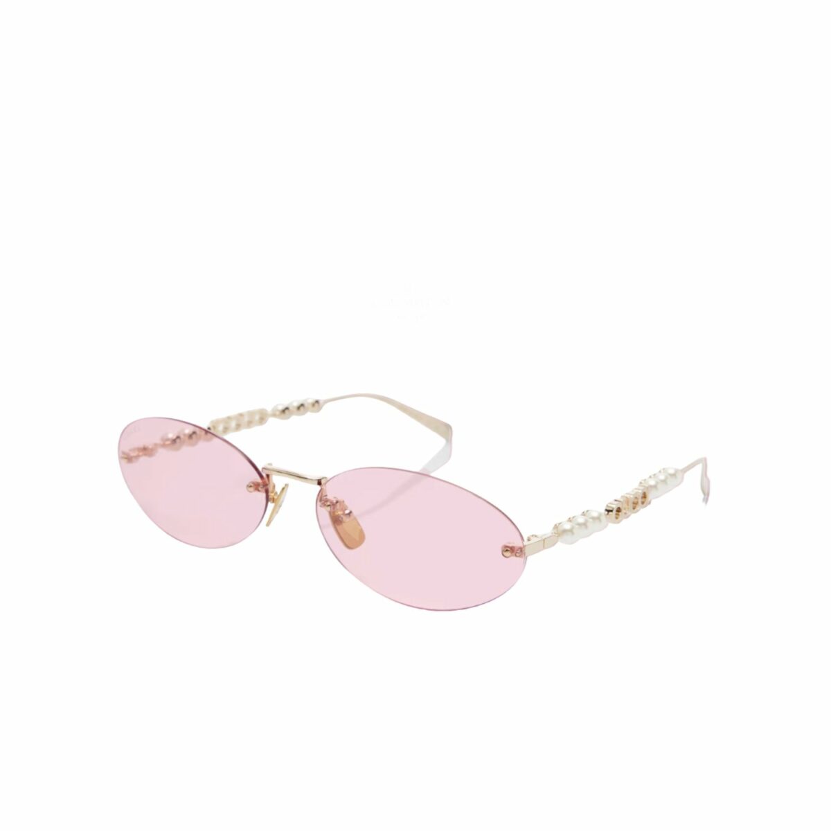 Gucci Oval Frame Sunglasses Solid Light Pink With Gold Toned Metal Frame - 820505 I3330 8059