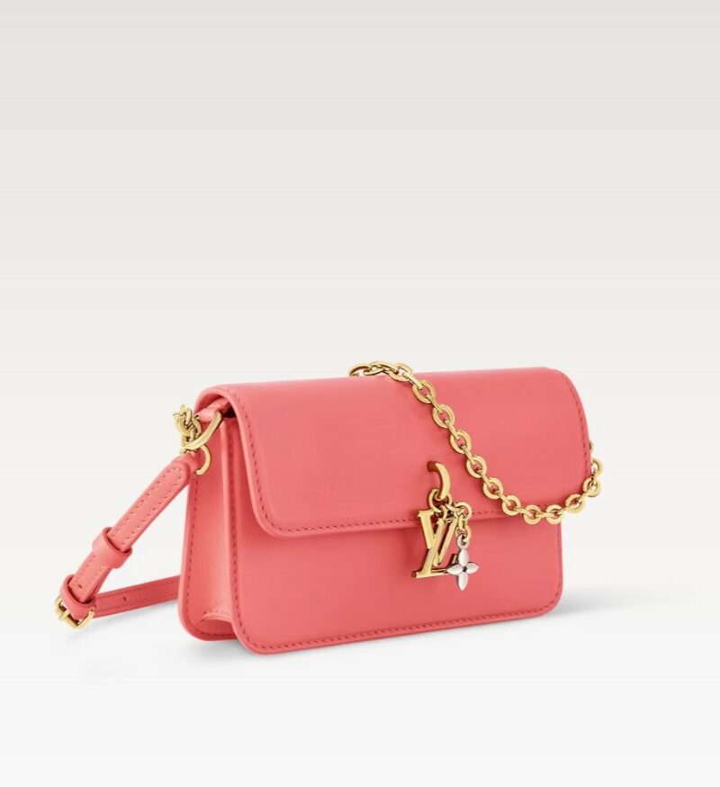 [True-to-ORIGINAL] Louis Vuitton Wallet On Chain LV Bloom Sweet Coral For Women 7.9in/20cm M14548