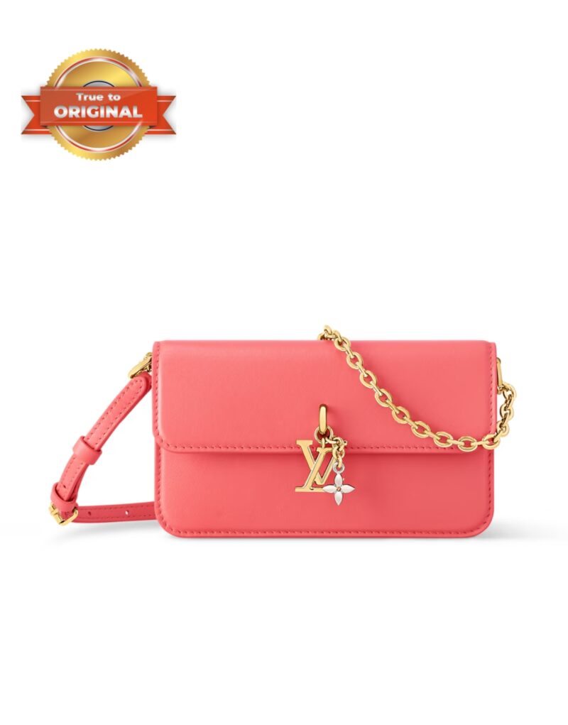 [True-to-ORIGINAL] Louis Vuitton Wallet On Chain LV Bloom Sweet Coral For Women 7.9in/20cm M14548