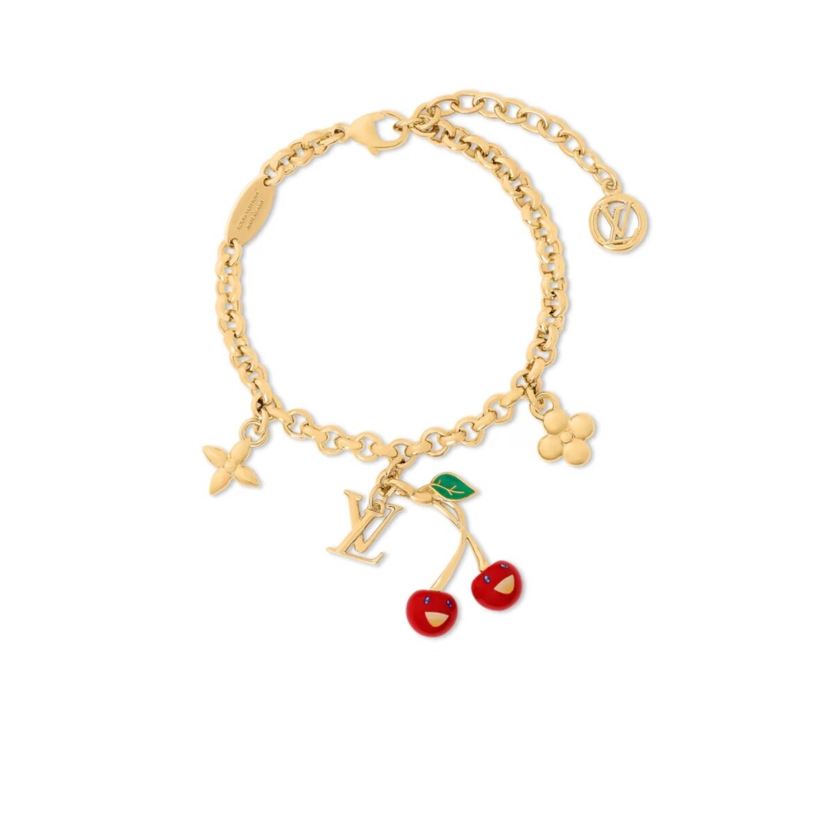 Louis Vuitton LV x TM Cerise Bracelet Gold-Toned For Women M1691A