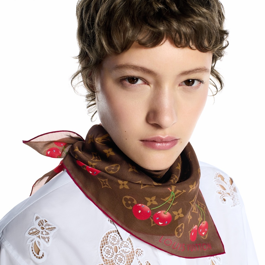 Louis Vuitton LV x TM Monogram Cerise Square 55 Brown For Women 21.7in/55cm M96090