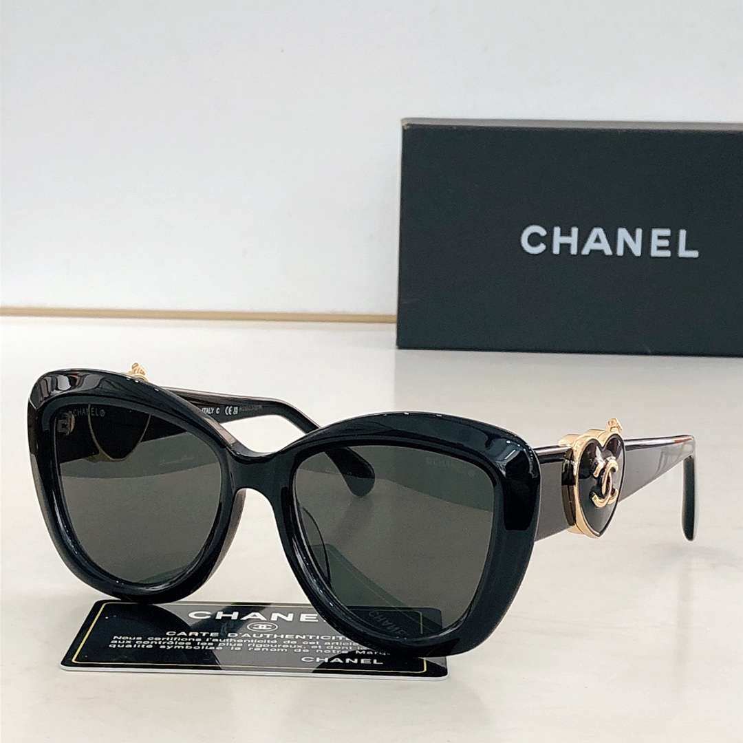 Chanel Plastic Sunglasses Black For Women