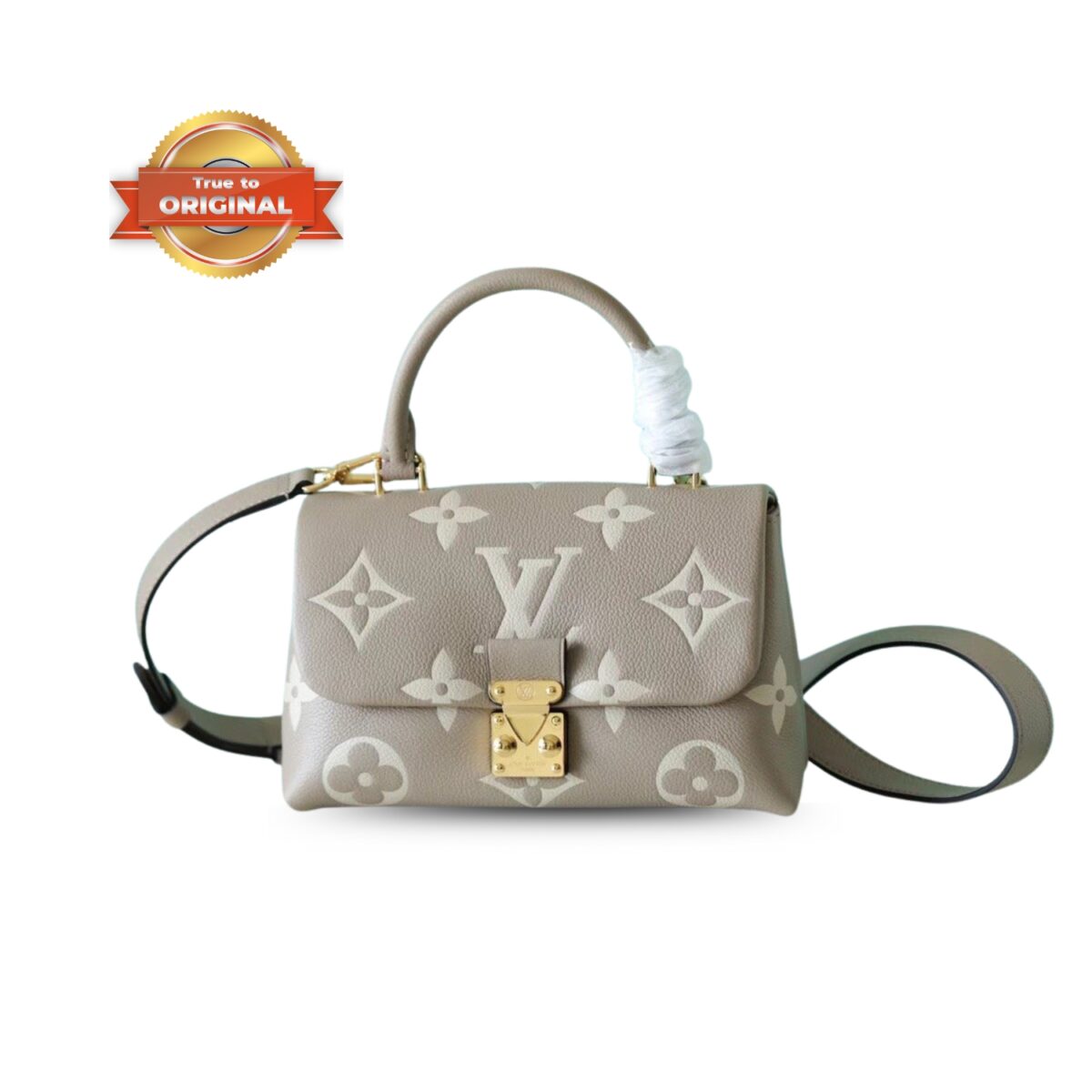 [True-to-ORIGINAL] Louis Vuitton Madeleine BB Monogram Empreinte Dove Gray/ Creme Beige Bags For Women 9.4in/24cm