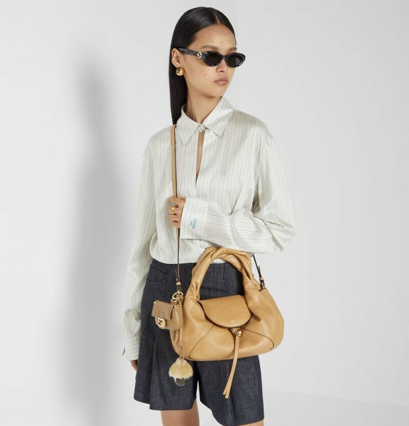 [True-to-ORIGINAL] Fendi Spy Small Bag Beige For Women 12.6in/32cm 8BR838AYCTF1I73