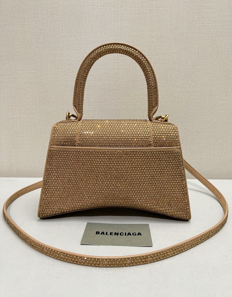 [True-to-ORIGINAL] Balenciaga Furry Hourglass Small Handbag With Rhinestones In Yellow For Women 24cm/9.4in