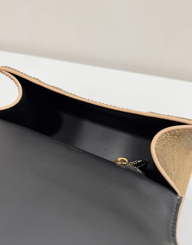 [True-to-ORIGINAL] Balenciaga Furry Hourglass Small Handbag With Rhinestones In Yellow For Women 24cm/9.4in