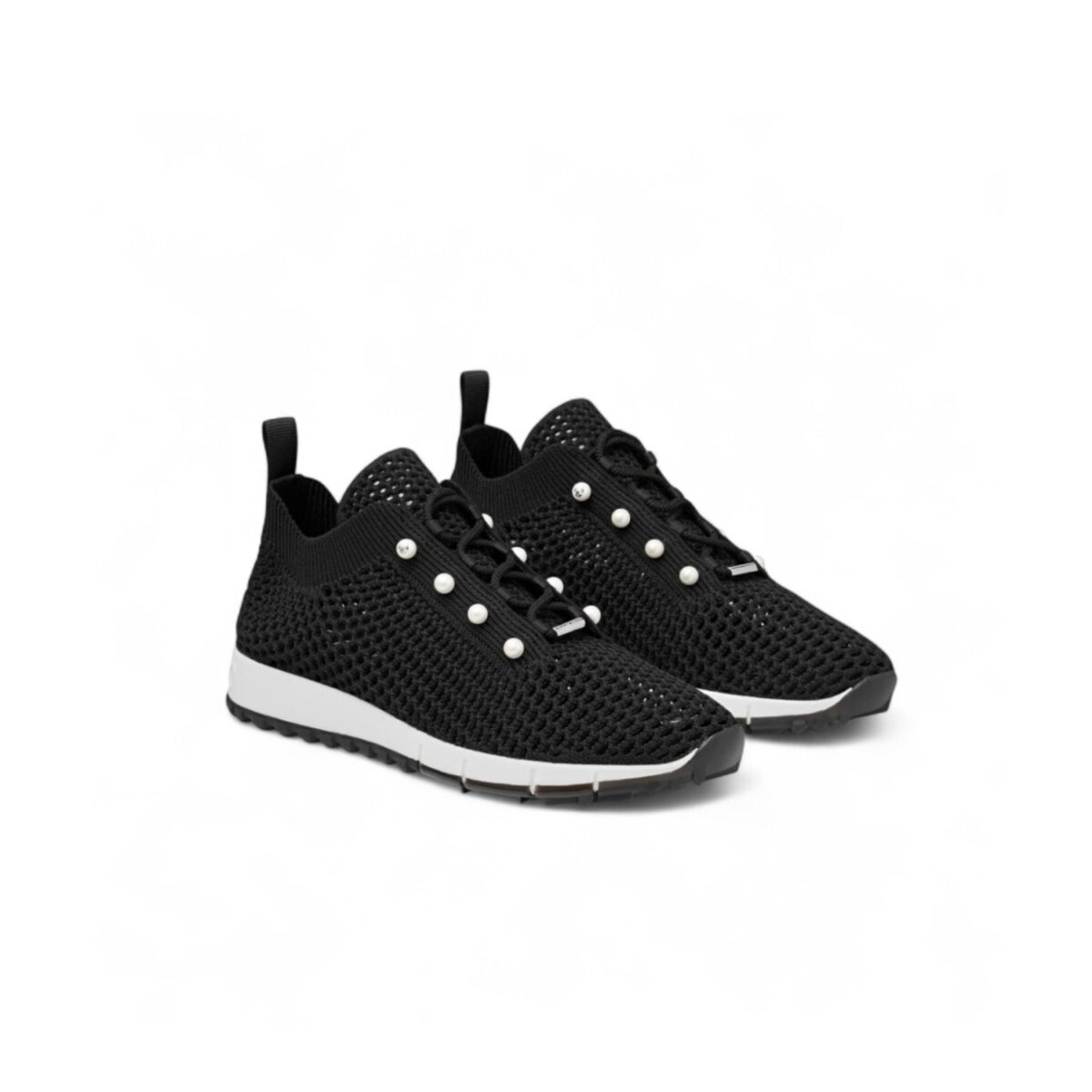 Jimmy Choo Veles Crochet Knit Low-Top Trainers