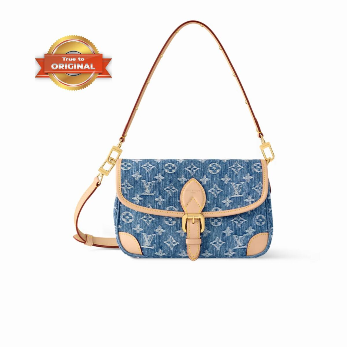 [True-to-ORIGINAL] Louis Vuitton Diane Handbag Denim Blue For Women 9.4in/24cm M13070