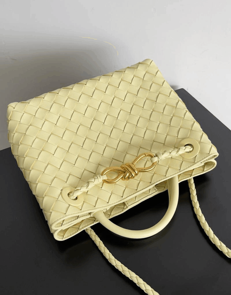 [True-to-ORIGINAL] Bottega Veneta Small Andiamo Light Yellow For Women 25cm/9.8in