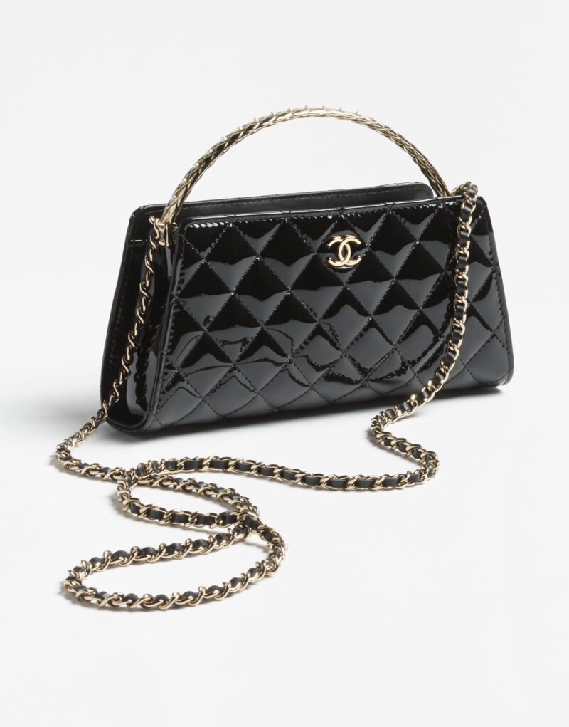 [True-to-ORIGINAL] Chanel Clutch With Chain Gold-Tone Metal Black For Women 21.4cm/8.4in - AP4826-B21500-94305