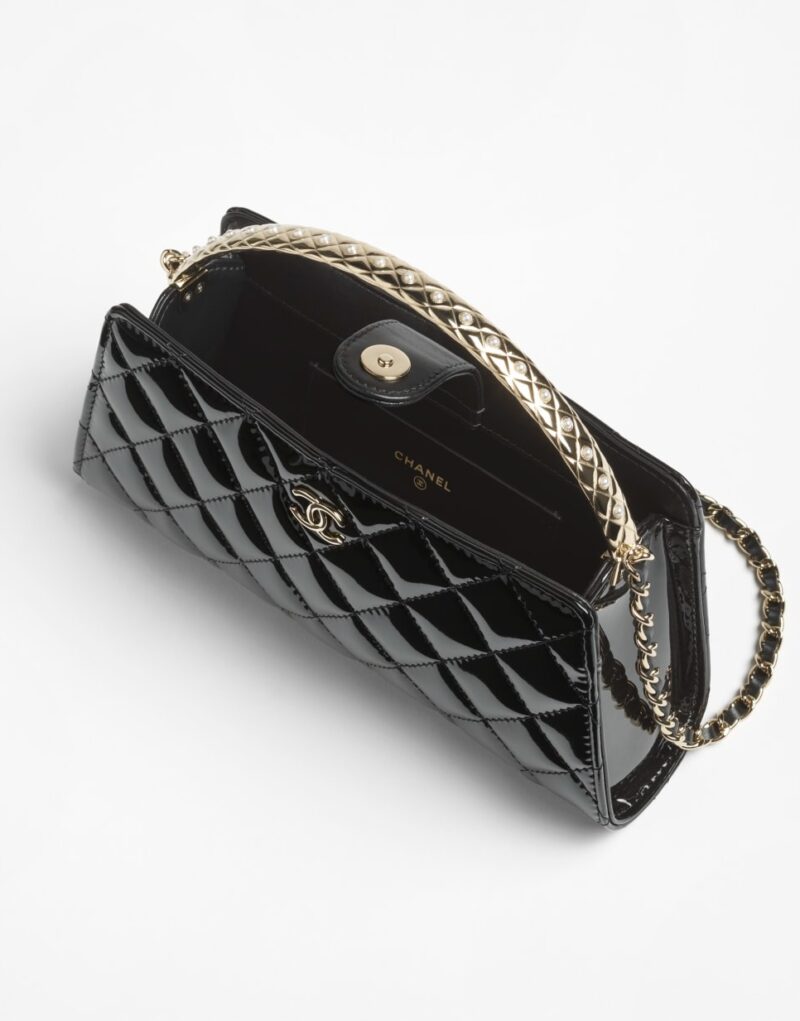[True-to-ORIGINAL] Chanel Clutch With Chain Gold-Tone Metal Black For Women 21.4cm/8.4in - AP4826-B21500-94305