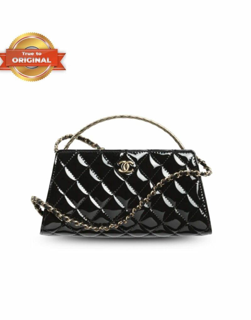 [True-to-ORIGINAL] Chanel Clutch With Chain Gold-Tone Metal Black For Women 21.4cm/8.4in - AP4826-B21500-94305
