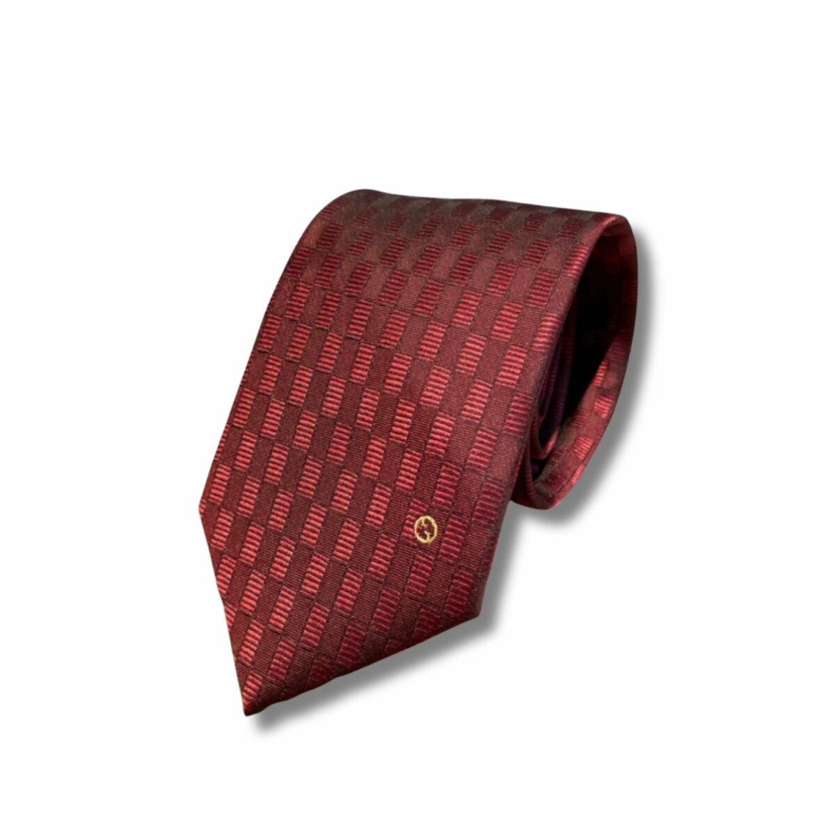 Gucci Geometric Pattern Silk Tie Red For Men