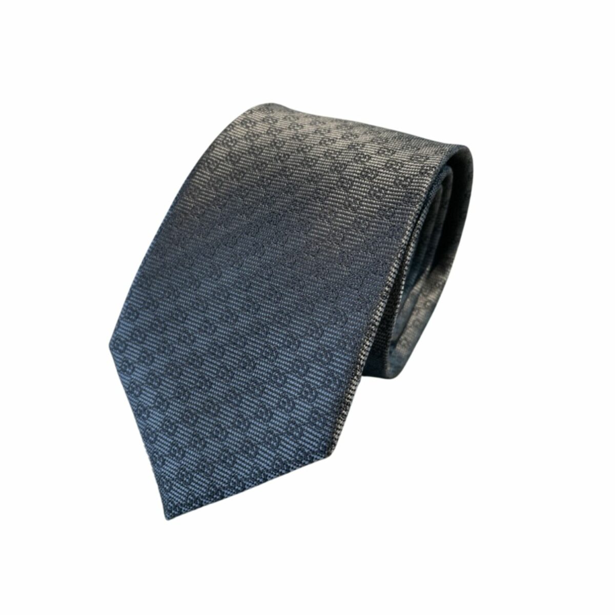 Gucci Monogram Interlocking G Jacquard Dark Grey Tie For Men