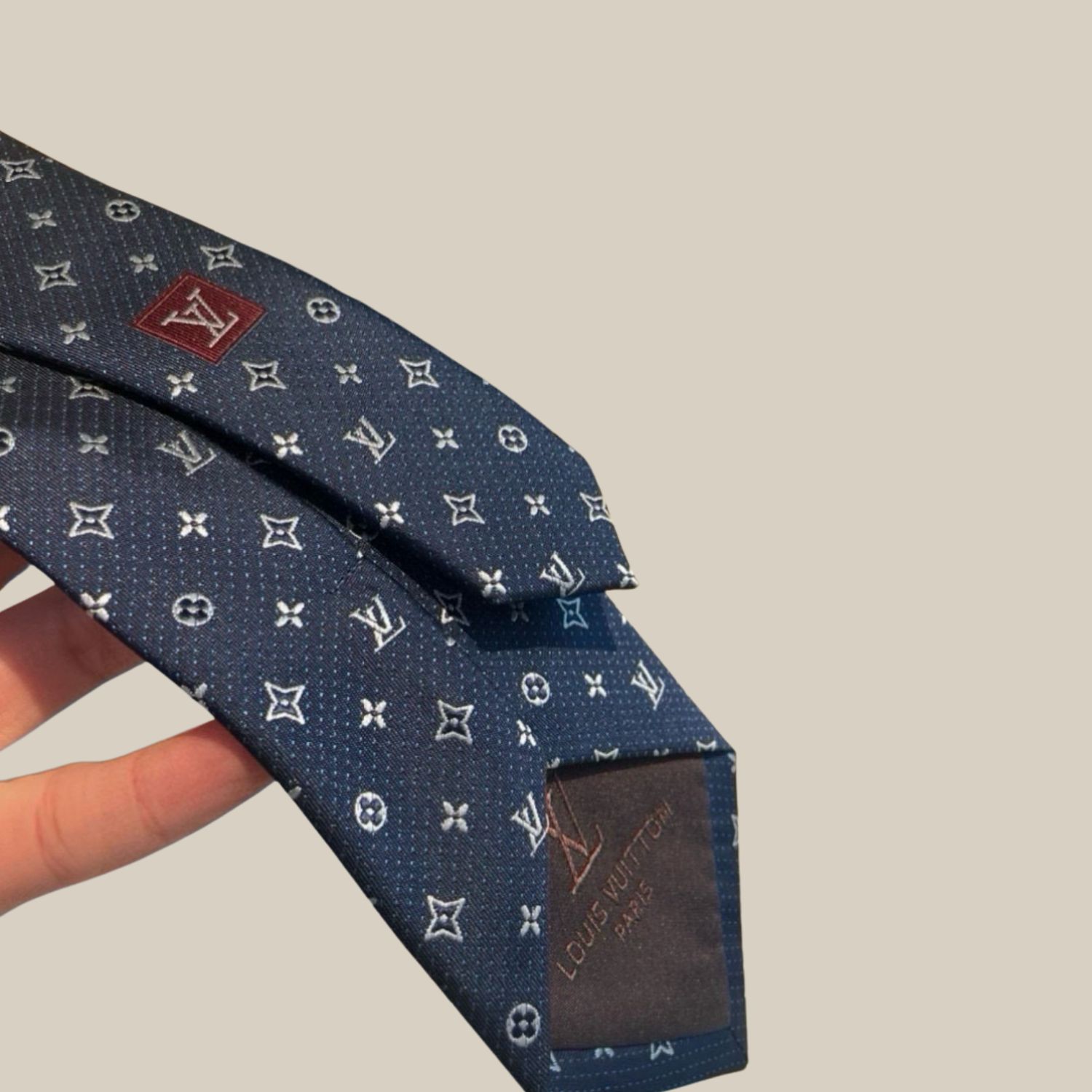 Louis Vuitton Signature Monogram Silk Tie Deep Blue For Men