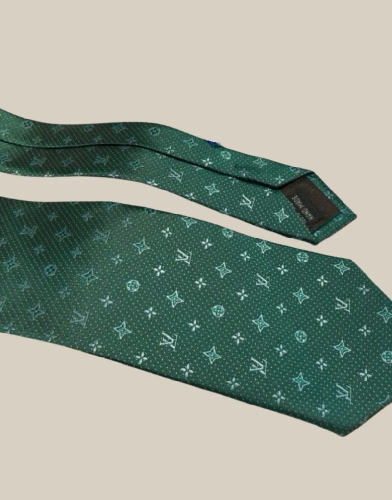 Louis Vuitton Signature Monogram Silk Tie Green For Men
