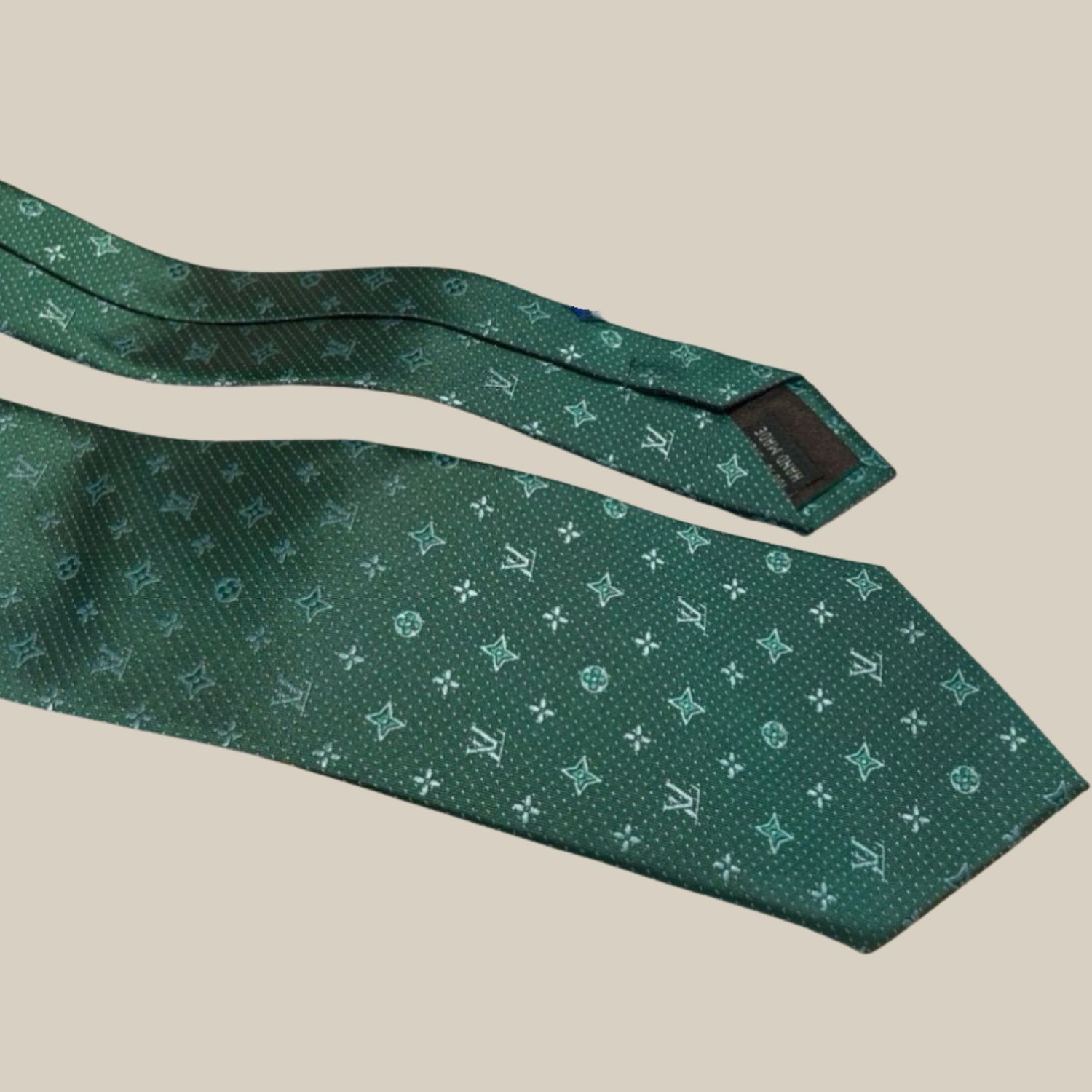 Louis Vuitton Signature Monogram Silk Tie Green For Men