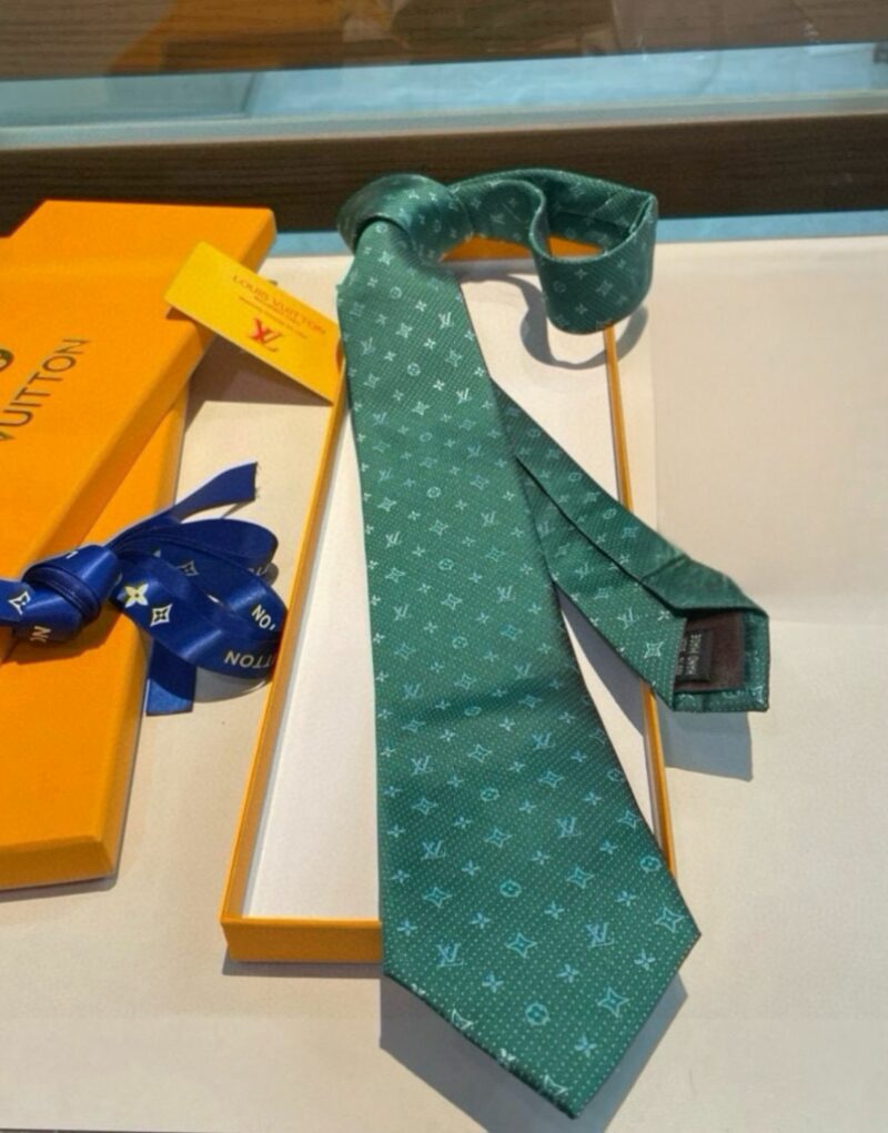 Louis Vuitton Signature Monogram Silk Tie Green For Men