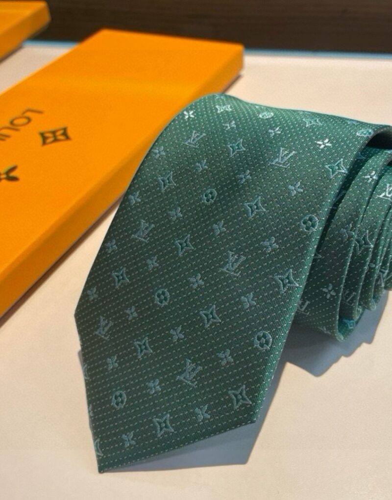 Louis Vuitton Signature Monogram Silk Tie Green For Men