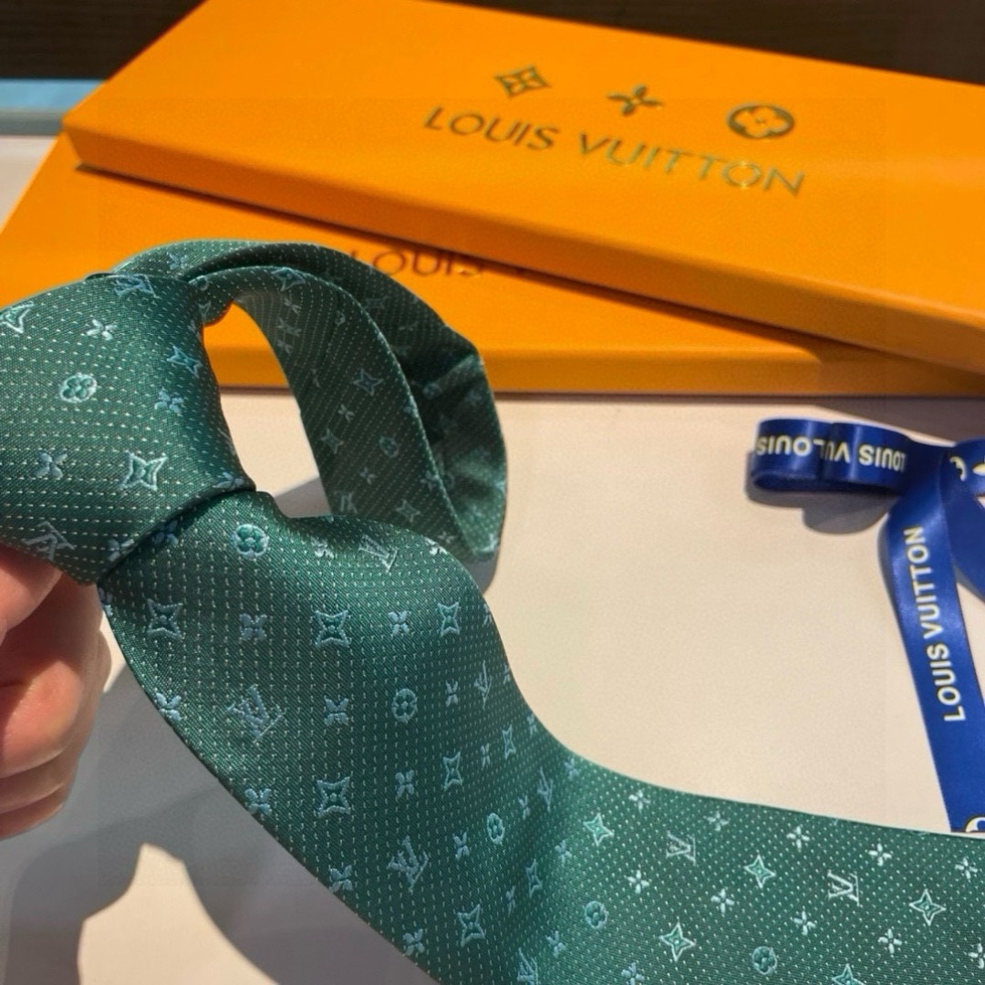 Louis Vuitton Signature Monogram Silk Tie Green For Men